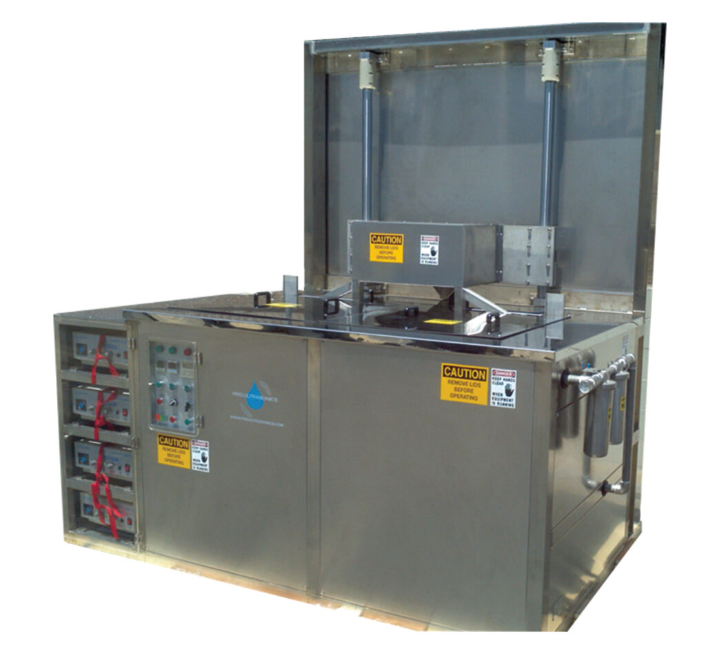 Pro 6030LT industrial ultrasonic cleaning system with lift table and PLC controls